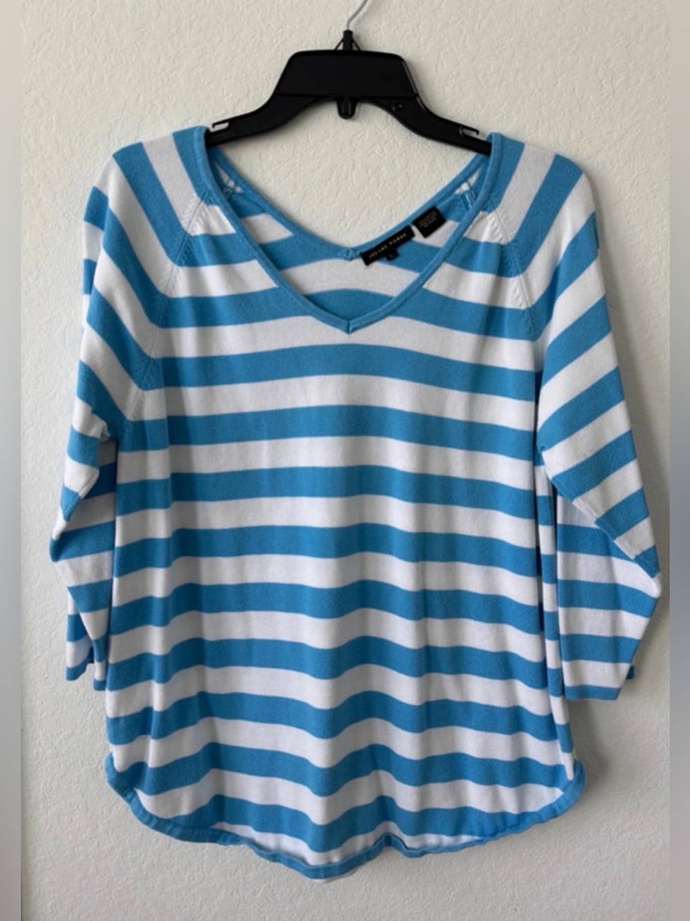 Jeanne Pierre V-Neckline Striped Blouse
